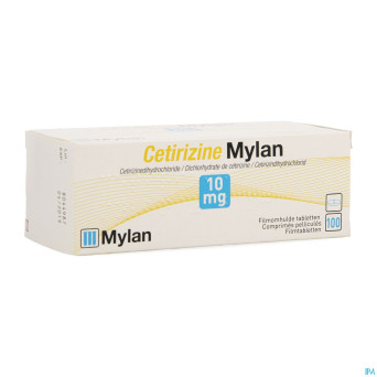 Cetirizine mylan 10 mg comp pell 100 x 10 mg
