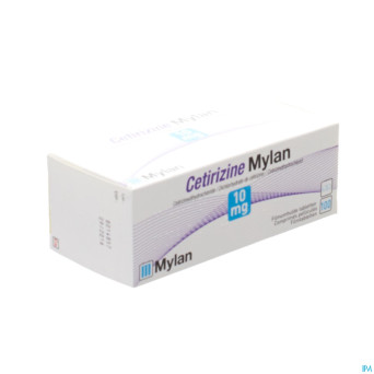 Cetirizine mylan 10 mg comp pell 100 x 10 mg