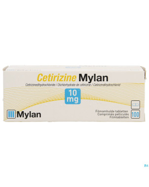 Cetirizine mylan 10 mg comp pell 100 x 10 mg