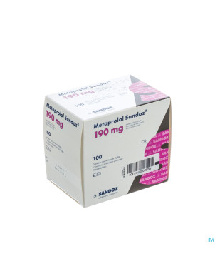 Metoprolol 190mg sandoz tabl lib prol 100x190mg
