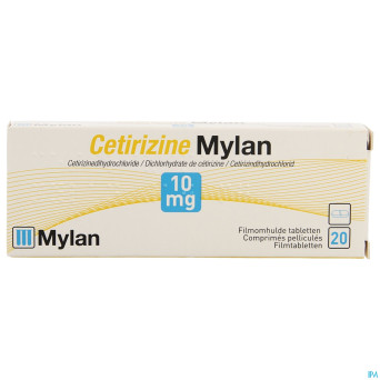 Cetirizine mylan 10 mg comp pell  20 x 10 mg