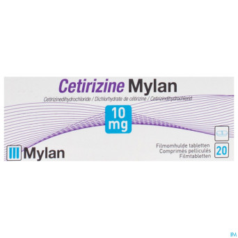 Cetirizine mylan 10 mg comp pell  20 x 10 mg
