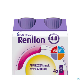 Renilon 4.0 abricot    bouteille 4x125ml 570978