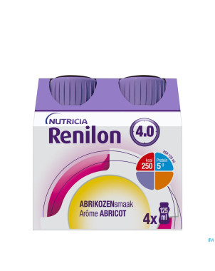 Renilon 4.0 abricot    bouteille 4x125ml 570978