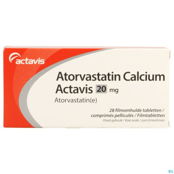 Atorvastatin calcium 20mg actavis comp pell  28