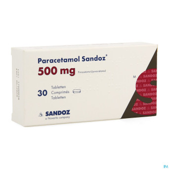 Paracetamol  500 mg sandoz tabl  30