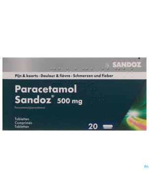 Paracetamol  500 mg sandoz tabl  20