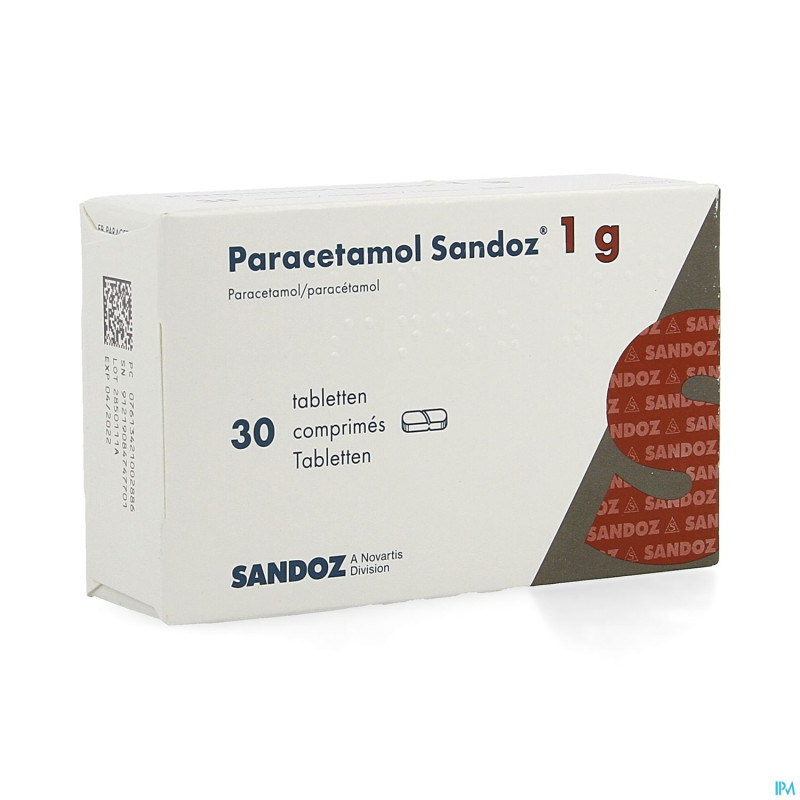 Paracetamol 1g sandoz tabl  30