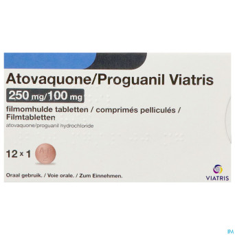 Atovaquone proguanil viatris 250/100mg comp pell12