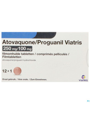 Atovaquone proguanil viatris 250/100mg comp pell12