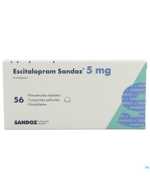 Escitalopram sandoz  5 mg comp pell 56