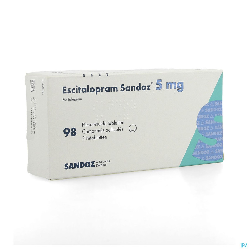 Escitalopram sandoz  5 mg comp pell 98