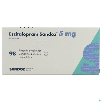 Escitalopram sandoz  5 mg comp pell 98