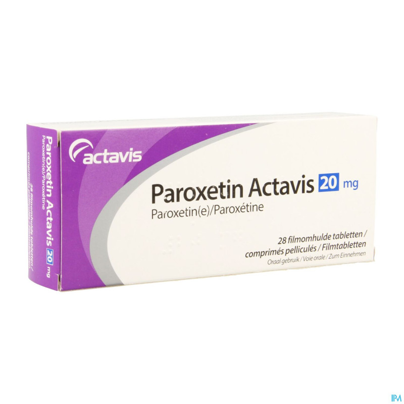 Paroxetine 20 mg actavis c0mp pell  28 x 20 mg