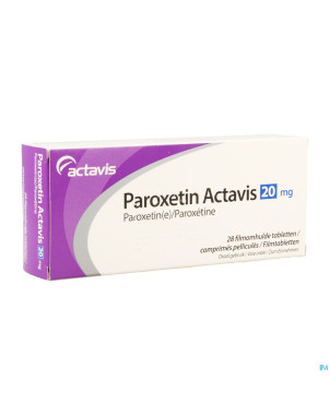 Paroxetine 20 mg actavis c0mp pell  28 x 20 mg