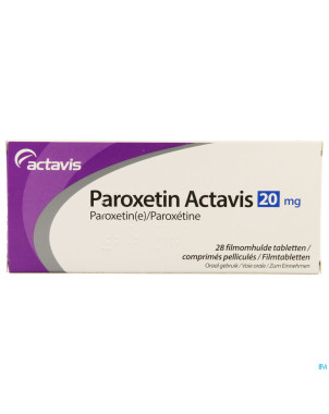 Paroxetine 20 mg actavis c0mp pell  28 x 20 mg