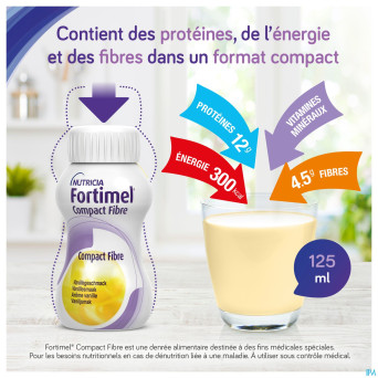 Fortimel compact fibre fraise 4x125ml