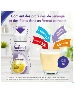 Fortimel compact fibre fraise 4x125ml