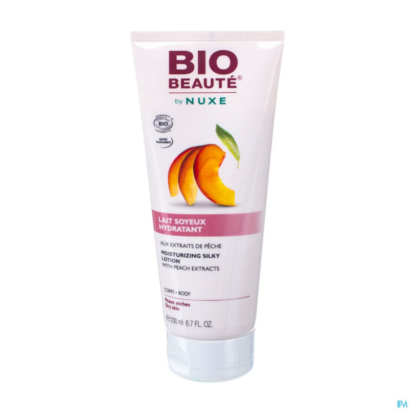 Bio beaute lait soyeux hydra extr.peche tube 200ml
