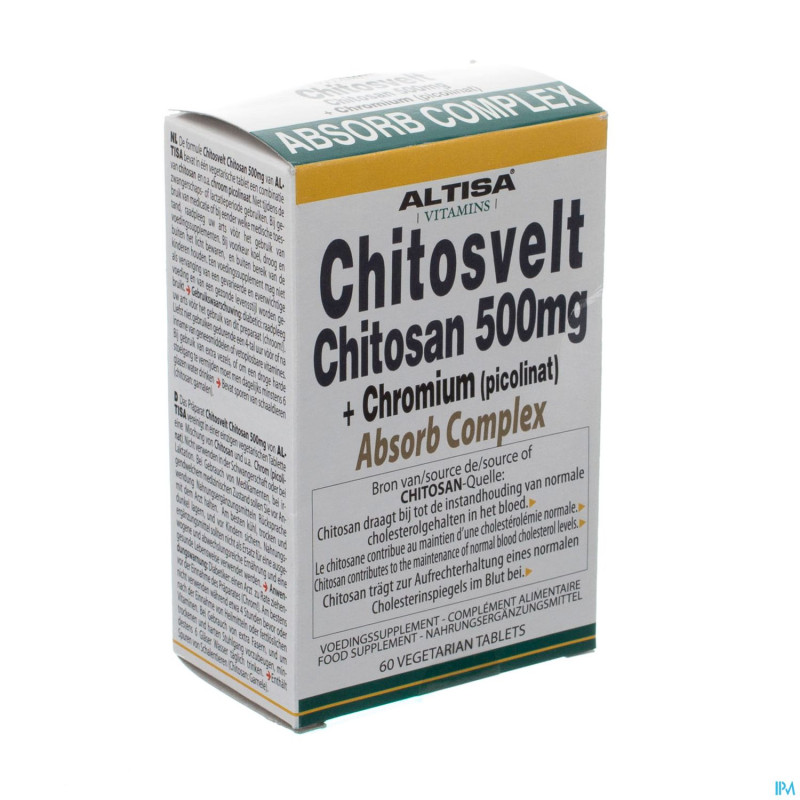 Altisa chitosvelt chitosan 500mg+chrome tabl  60