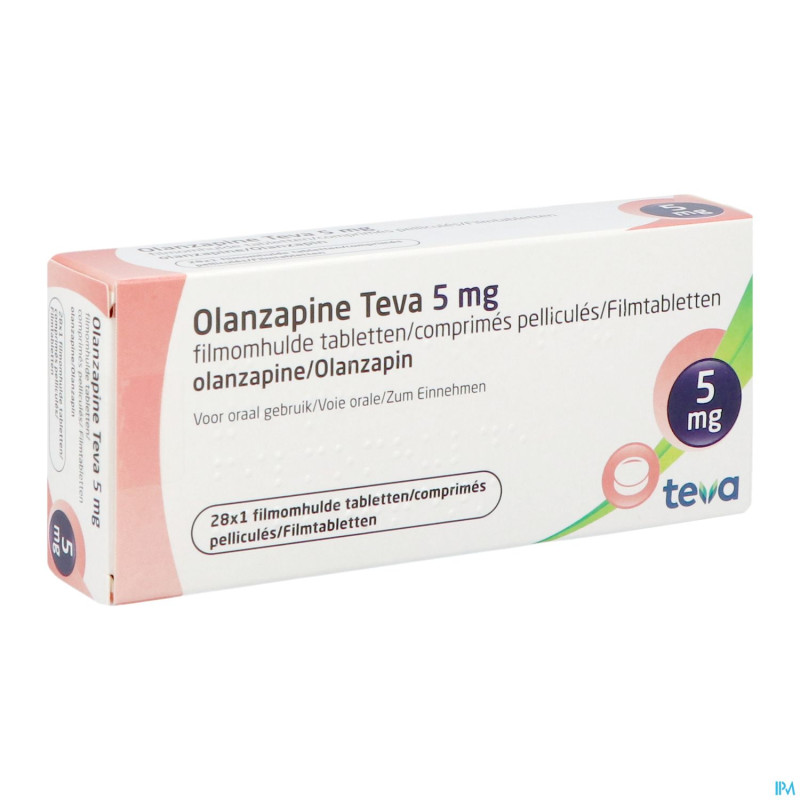 Olanzapine teva  5 mg comp pell 28