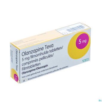 Olanzapine teva  5 mg comp pell 28