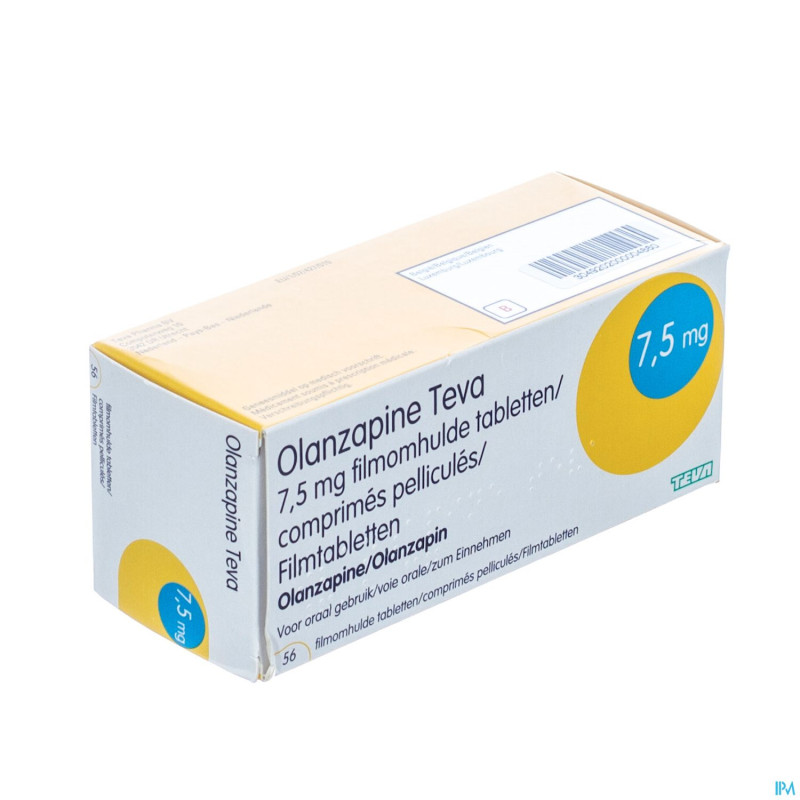 Olanzapine teva 7,5 mg comp pell 56 x 7,5 mg