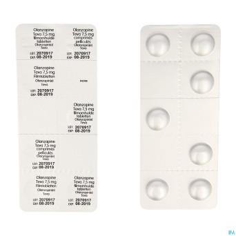 Olanzapine teva 7,5 mg comp pell 56 x 7,5 mg