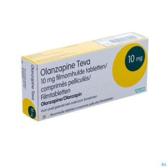 Olanzapine teva 10 mg comp pell 28 x 10,0 mg