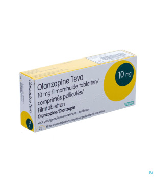 Olanzapine teva 10 mg comp pell 28 x 10,0 mg