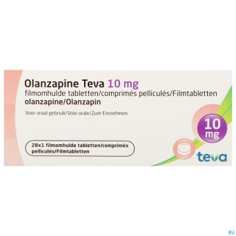 Olanzapine teva 10 mg comp pell 28 x 10,0 mg