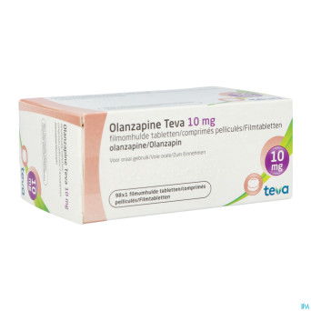 Olanzapine teva 10 mg comp pell 98 x 10,0 mg