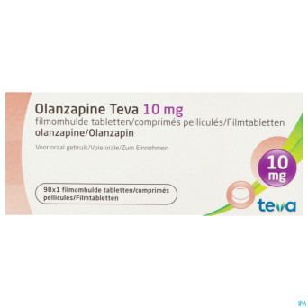 Olanzapine teva 10 mg comp pell 98 x 10,0 mg