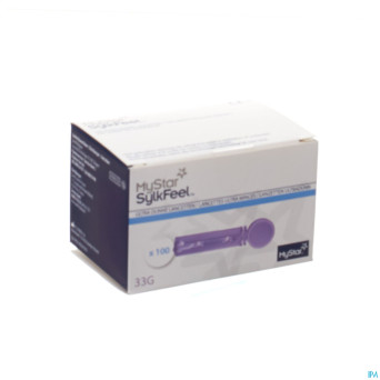 Mystar sylkfeel lancettes 33g ultra minces 100