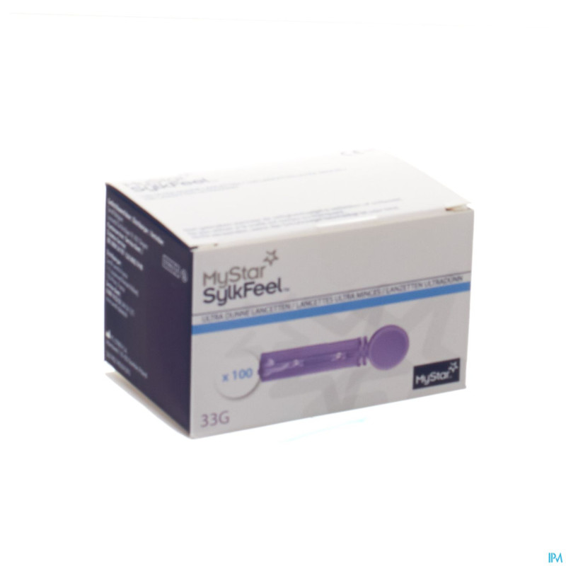 Mystar sylkfeel lancettes 33g ultra minces 100