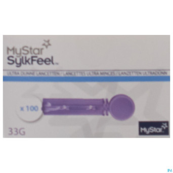 Mystar sylkfeel lancettes 33g ultra minces 100