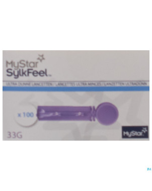 Mystar sylkfeel lancettes 33g ultra minces 100
