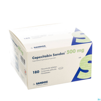 Capecitabine 500 mg sandoz comp pell 180