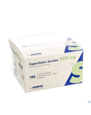 Capecitabine 500 mg sandoz comp pell 180