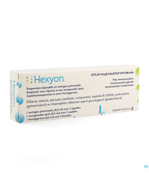 Hexyon seringue preremplie 0,5ml (-1dose) + 2 aig.