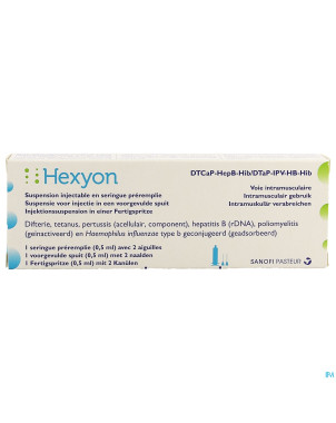 Hexyon seringue preremplie 0,5ml (-1dose) + 2 aig.