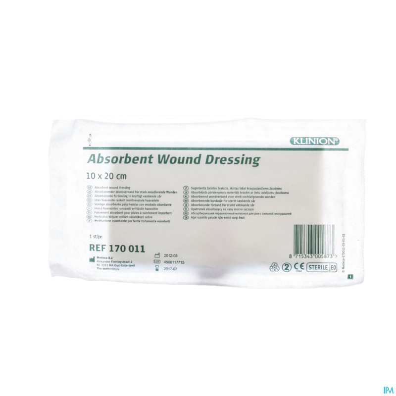 Klinion pansement absorbant 10x20cm s    1 4170011