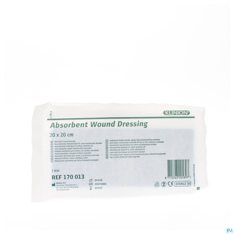 Klinion pansement absorbant 20x20cm s    1 4170013