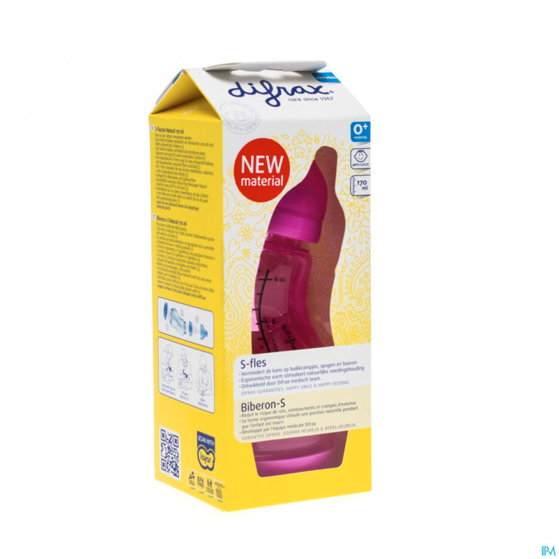Difrax biberon-s natural girl 170ml