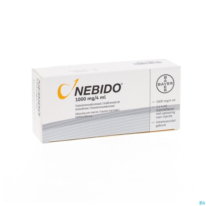 Nebido 1000 mg/4ml sol inj 1 fl