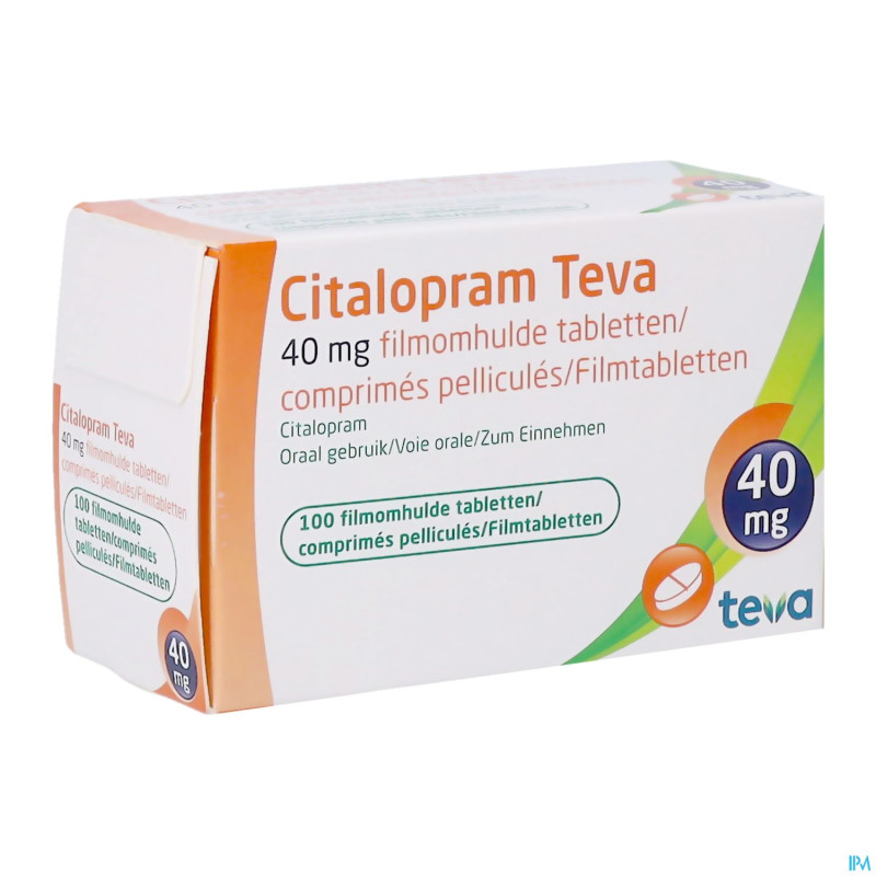 Citalopram teva 40 mg comp pell 100 x 40 mg