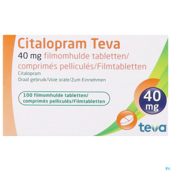 Citalopram teva 40 mg comp pell 100 x 40 mg