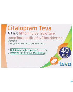 Citalopram teva 40 mg comp pell 100 x 40 mg