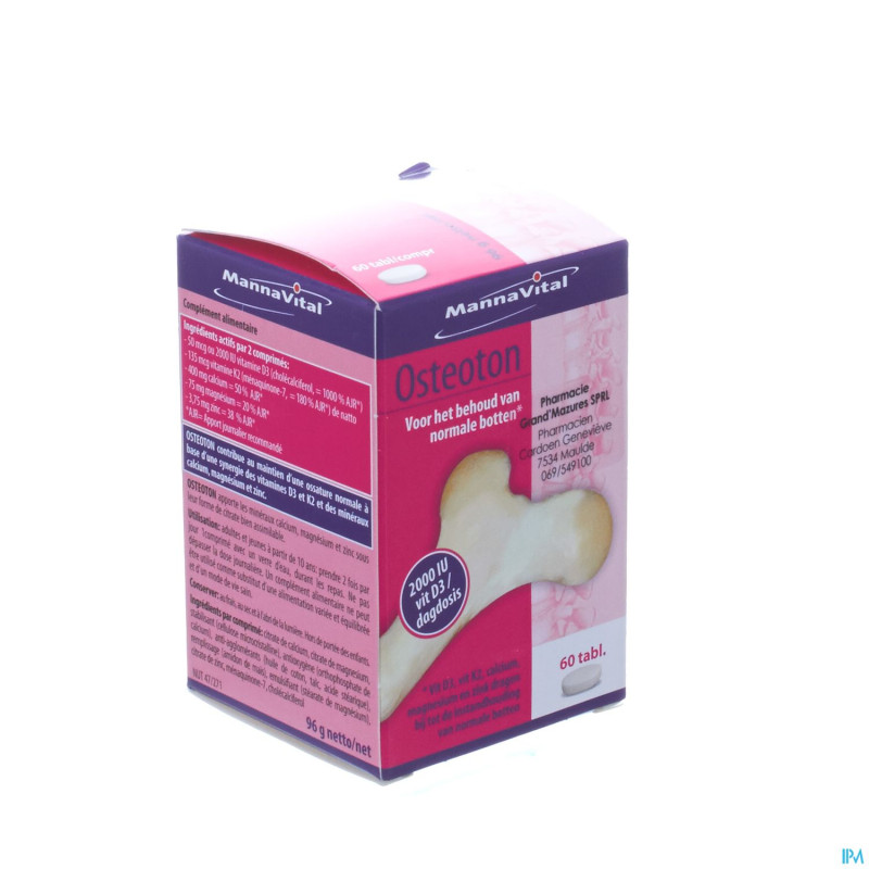 Mannavital osteoton nf    tabl  60 rempl.2561488