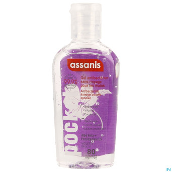 Assanis pocket gel a/bact. s/rincage violette 80ml
